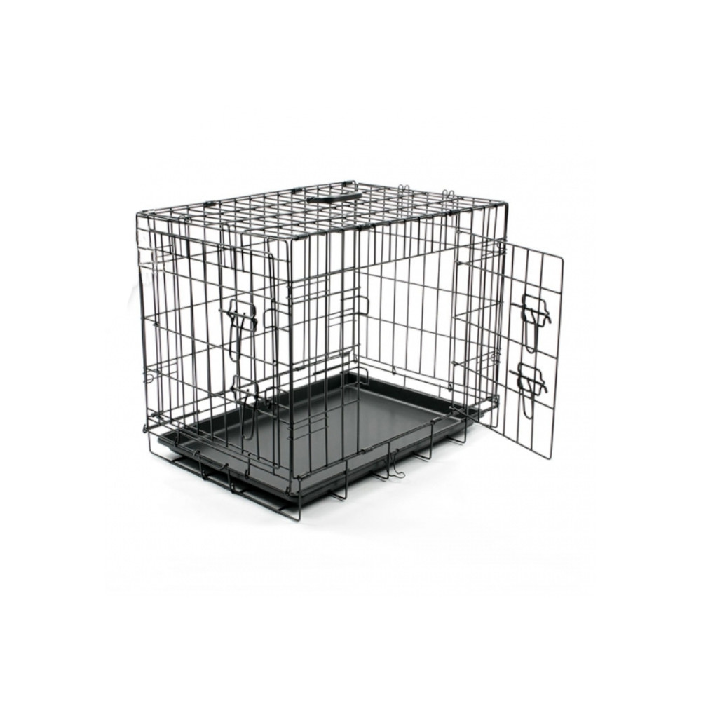 Duvo+ Jaula Transportadora Preta Dog Crate c/ 2 Portas