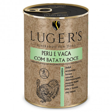 Luger's Cão Adulto Peru e vaca com batata doce Húmida