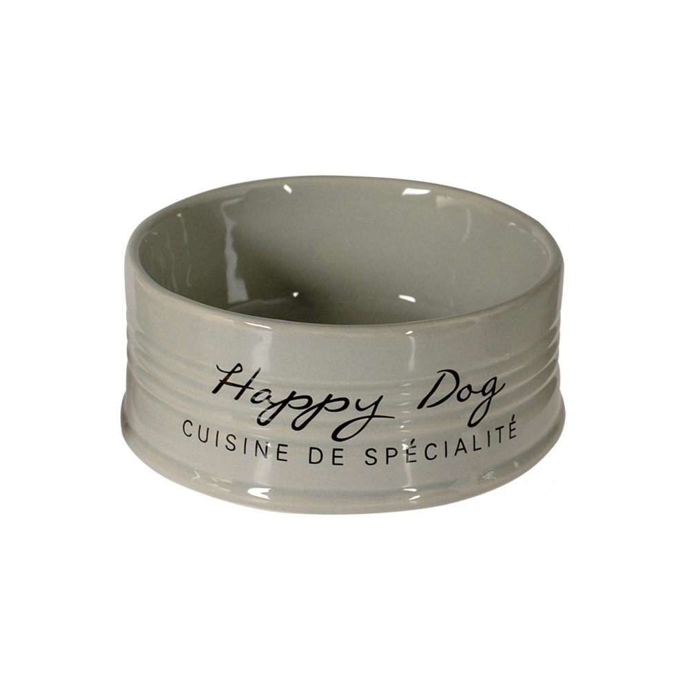 Duvo + Taça em cerâmica cinza "Happy Dog"