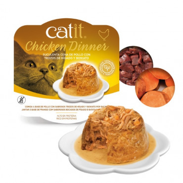 Catit Chicken Dinner - Alimento de frango, atum e couve