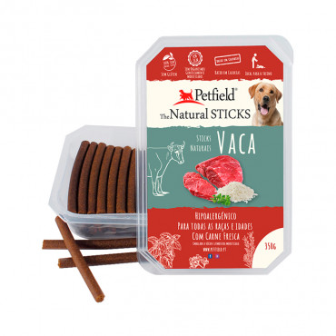 Petfield Natural Sticks para cão – Vaca