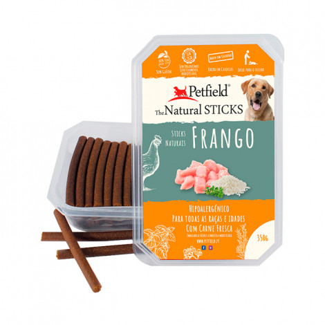 Petfield Natural Sticks para cão 350g – Frango