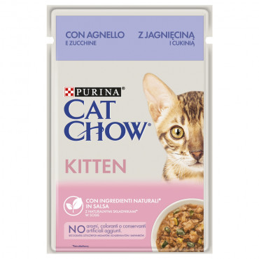 Cat Chow Borrego e curgete Kitten Húmida