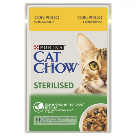 Cat Chow Sterilised Gato adulto Frango e beringela Húmida