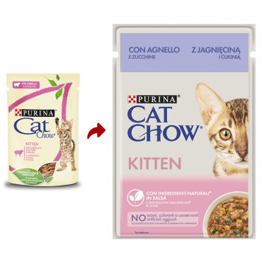 Cat Chow Borrego e curgete Kitten Húmida