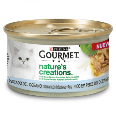 Gourmet Nature's Creations Gato Adulto Peixe do oceano, espinafres e arroz