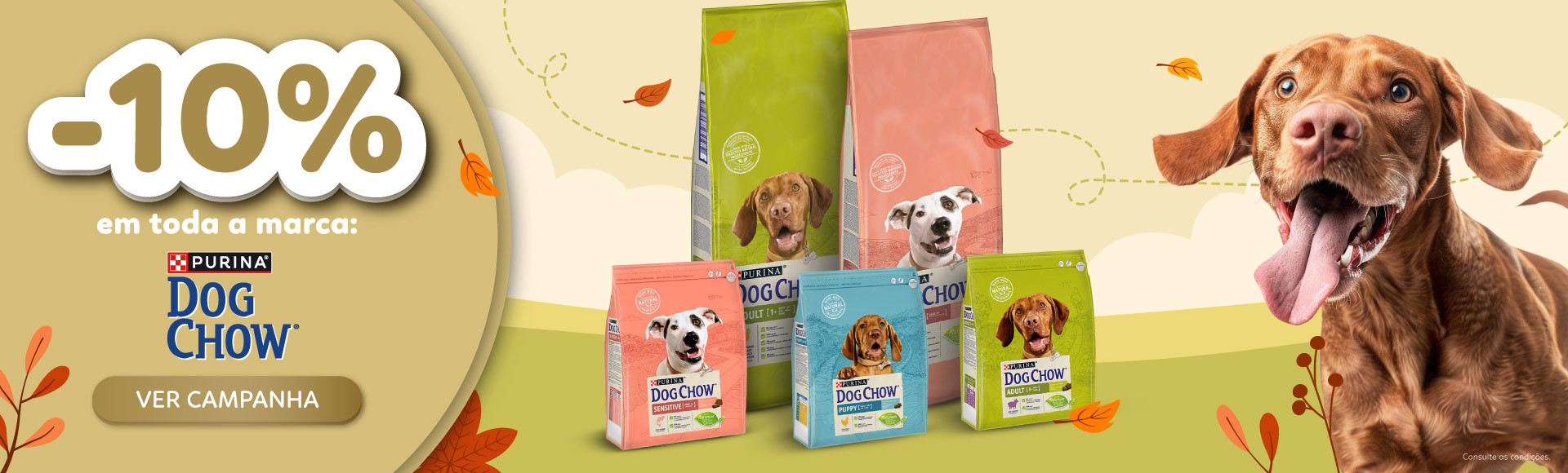 10% DE DESCONTO em toda a marca DOG CHOW! Goldpet, a loja favorita dos animais de estimação. 