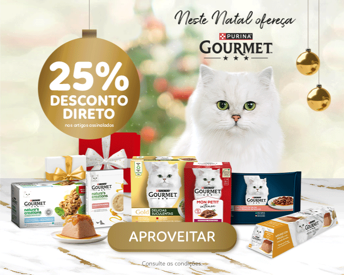 Até 25% de desconto em artigos selecionados da marca Purina Gourmet! Goldpet, a loja favorita dos animais de estimação.