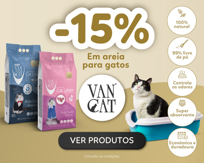 Poupe 15% em areias para gato VANCAT! Goldpet, a loja favorita dos animais de estimação.