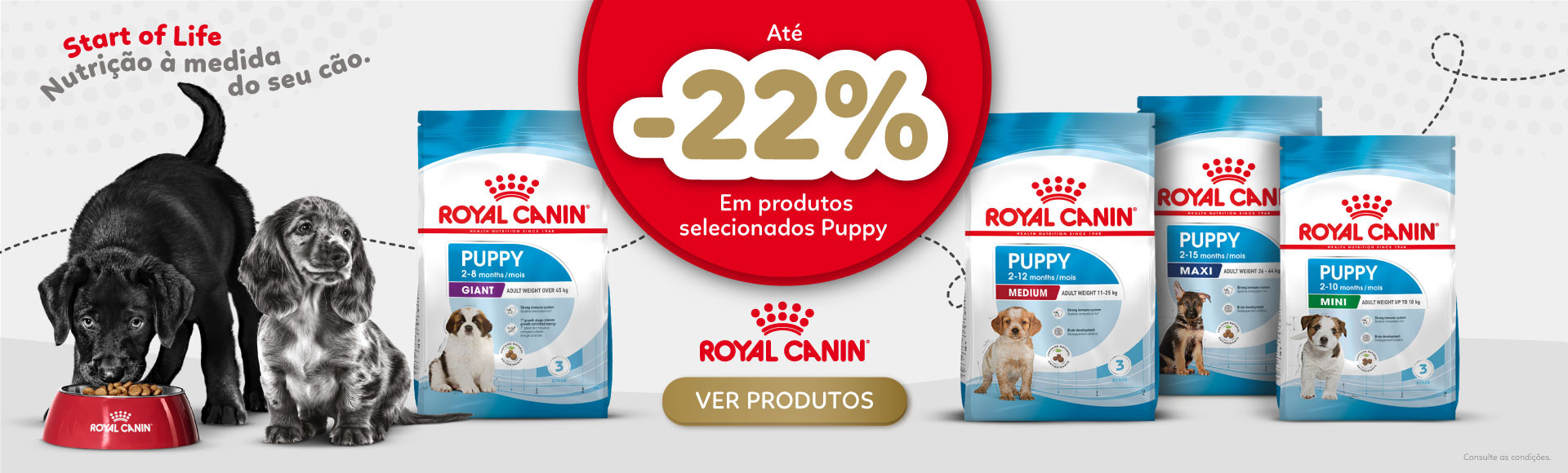 Até 22% DE DESCONTO em produtos selecionados da gama Start of Life! Goldpet, a loja favorita dos animais de estimação.