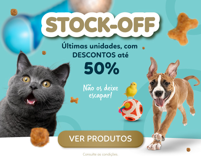 STOCK OFF - Produtos selecionados a preços imperdíveis! Goldpet, aloja favorita dos animais de estimação.  